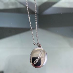 Silver “J” Locket Necklace